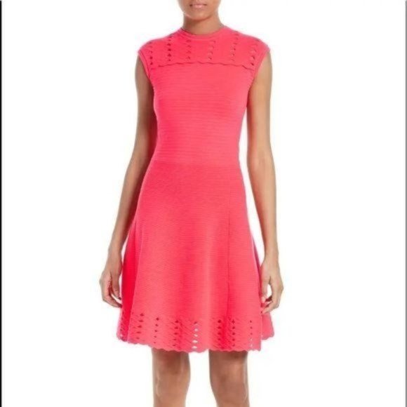 TED BAKER Zaralie Jacquard A-line Flared Dress NWT - Picture 5 of 16